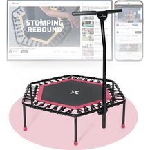 Bild für SportPlus I I Fitness Trampolin für zuhause, mit Haltestange (5-Fach höhenverstellbar)