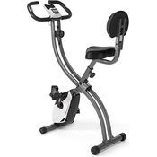 Ultrasport F-Bike 200B, Fahrradtrainer, Heimtrainer, Fitnessbike LCD Trainingscomputer, maximales Benutzergewicht 110 kg, Herzfrequenzmessung, 8 Widerstandsstufen, faltbar, Schwarz/Silber