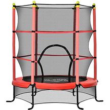 Bild für HOMCOM Trampolin Ø163 cm Gartentrampolin Mini-Trampoline für Kinder mit Sicherheitsnetz Randabdeckung Kleinkind-Trampolint bis 50 kg für drinnen und draußen Stahl Rot
