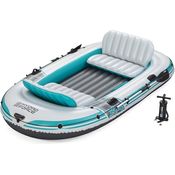 Bestway Hydro Force Adventure Elite X4, Schlauchboot 315 cm für 1 Person, robustes Inflata-Shield Pro-Material, mit Aluminium-Paddeln und Motorhalterung