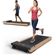 KINETIC SPORTS Laufband für Schreibtisch DW6 Walking Pad – Design-Laufband mit Echtholz, 42 cm Lauffläche, LED Display, Bluetooth Lautsprecher, Under Desk Treadmill für Zuhause und Büro, bis 120 kg