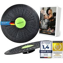 Bild für Body & Mind® Balance-Board Deluxe Wackelbrett für Physio-Therapie-Kreisel-Training; Trainiert Gleichgewicht & Koordination mit kostenlosem E-BOOK (Studio Board Deluxe Schwarz)
