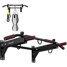 Bild für KESSER® 4in1 Klimmzugstange zur Wandmontage rutschfesten Griffen zusätzliche Funktion für Seile Ringe und Boxsäcke mit verschiedenen Griffpositionen 