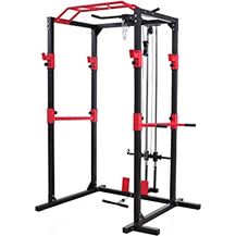 Bild für zoomyo Power Rack,Massive standsichere Stahlkonstruktion,Fitness Rack Set mit 2 Spottern,Klimmzugstange,Dip-Ständer,Latzug und Ruderzug–für Anfänger und Fortgeschrittene