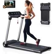 JOROTO Laufband für zu Hause, 2.5PS, 0.5-14KM/H Laufband Klappbar mit Bluetooth & App, Laufbänder mit 9 voreingestellte Programme Treadmill for Home mit LED-Display, 120KG Belastbar