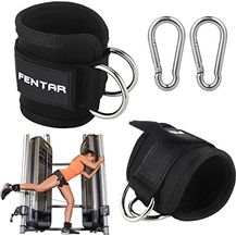 Bild für 2 Stück Fußschlaufen Kabelzug mit D-Ringen Fußmanschetten und Karabiners für Fitness Training für Männer und Frauen Beinstrecker