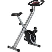 Ultrasport F-Bike, F-Rider Basics, Fahrradtrainer, Fitnessfahrrad LCD Trainingscomputer, Klappbarer Hometrainer, Max. Benutzergwicht 110 kg, Pulsmessung, 8 Widerstandsstufen, Trimmrad, Schwarz/Silber