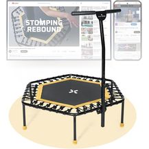 Bild für SportPlus Fitness Trampolin für zuhause, mit Haltestange (5-Fach höhenverstellbar)
