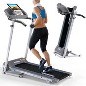 KINETIC SPORTS Laufband für zuhause KST2700FX klappbar - mit Tablethalterung, leiser 750 Watt Elektromotor, 12+1 Programme, LCD Display, GEH- und Lauftraining, stufenlos bis 10 km/h, bis 120 kg