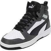 PUMA Rebound v6, Mid-Cut Laufschuh in White-Black-Shadow Gray, Größe EU 37