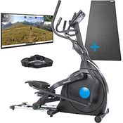 Skandika Crosstrainer CardioCross Carbon Champ Ellipsentrainer mit 24,5kg Schwungmasse, Magnetbremssystem | Multifunktionscomputer, Bluetooth, Kinomap inkl. Bodenschutzmatte | bis 150kg