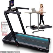Sportstech sTread Fold Smartes Mini Laufband klappbar mit App Funktion - Fitness Treadmill bis 12 km/h & Walking Pad bis 6 km/h für Zuhause - 360° Tablet Holder