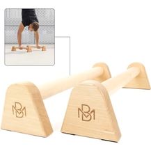 Bild für Müller & Blum Premium Holz Liegestützgriffe extra lang/nachhaltige und rutschfeste Calisthenics Parallettes/Yoga