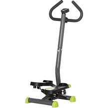 Bild für HOMCOM Stepper Fitness Swing Stepper mit LCD-Schirm und Handgriff Hometrainer für Zuhause bis 100 kg Stahl ABS Grau+Grün 55 x 44 x 108 cm