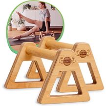 Bild für WOODPOWER® PowerBars Holz-Parallettes gelenkschonende Liegestützgriffe, Handstand-Barren & Minibarren, rutschfest für Indoor & Outdoor für Calisthenics, Körpergewichtstraining & Yoga (2 Stück)