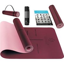 Bild für KESSER® Gymnastikmatte mit Tragegurt rutschfest TPE Yogamatte Gepolstert & rutschfest Fitnessmatte, 183 x 61 Trainingsmatte für Fitness Sportmatte, Pilates & Gymnastik Workout extradick (Bordeaux)