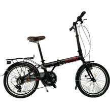 Bild für Toys Store GmbH 20 Zoll Alu Faltrad Klapprad Shimano 7 Gang-Schaltung Camping Rad Klappfahrrad (Schwarz-Rot)