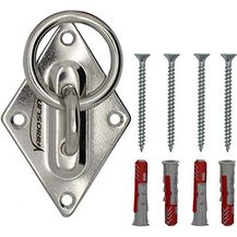 Bild für Variosling Deckenhalterung Edelstahl Sling Trainer, BoxSack Halterung, Hängematten Deckenbefestigung Halterung Hängesessel Blumenkübel Sonnensegel Schaukel Fahrrad (inkl. Fischer Schrauben+Dübel)