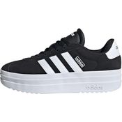 Adidas VL Court Bold Sneakers Damen, niedrige Sneakers mit Plateausohle und Lederoberfläche, weiß
