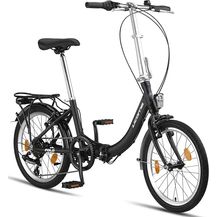 Bild für Licorne Bike Fold Premium Klapprad Aluminium 6 Gang Shimano Kettenschaltung Quick-Fold-System Klappfahrrad (V-Bremse, Schwarz/Anthrazit)