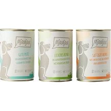 Bild für MjAMjAM Premium Nassfutter für Hunde, Mixpaket I, Huhn & Ente, Rind, Pute, 6er Pack (6 x 400 g)