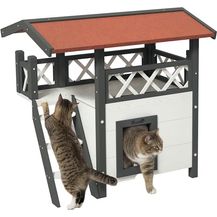 Bild für PawHut 2-stöckiges Katzenhaus mit Asphaltdach